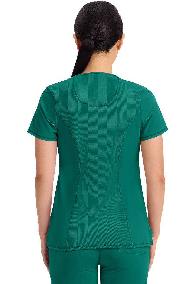 Hunter Green - Cherokee IN Infinity Women Scrub Top - Back View