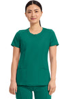 Hunter Green - Cherokee IN Infinity Women Scrub Top - Front View