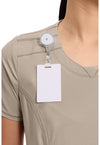 Khaki - Women's Round Neck Scrub Top (View 3)