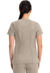Khaki - Cherokee IN Infinity Women Scrub Top - Back View