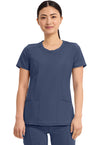 Navy - Cherokee IN Infinity Women Scrub Top - Front View