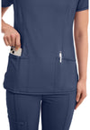 Navy - Women's Round Neck Scrub Top (View 4)