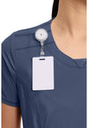 Navy - Cherokee IN Infinity Women Scrub Top - Back View