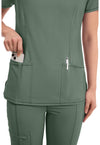Olive - Women's Round Neck Scrub Top (View 4)