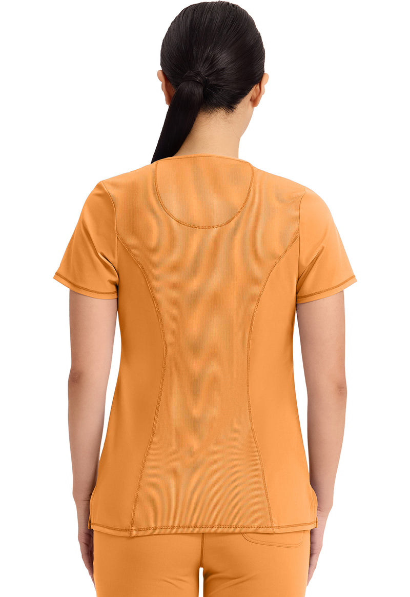 Orange Sunrise - Cherokee IN Infinity Women Scrub Top - Back View