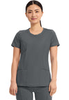 Pewter - Cherokee IN Infinity Women Scrub Top - Front View