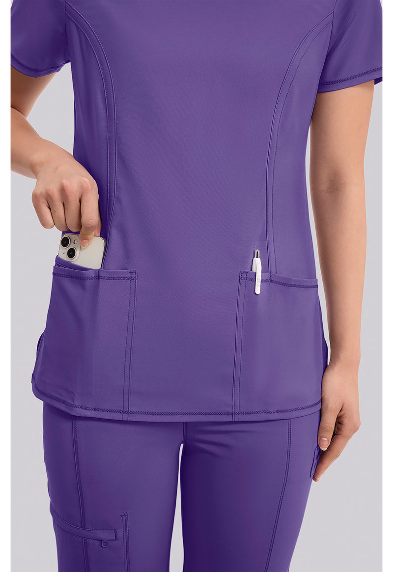 PRETTY N PURPLE - Women's Round Neck Scrub Top (View 4)