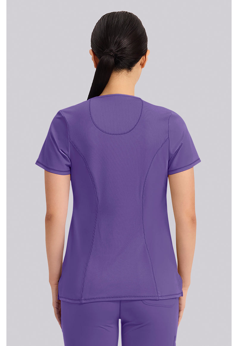 PRETTY N PURPLE - Cherokee IN Infinity Women Scrub Top - Back View