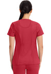 Red - Cherokee IN Infinity Women Scrub Top - Back View