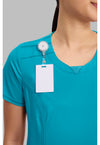 Scuba Blue - Women's Round Neck Scrub Top (View 2)