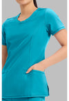 Scuba Blue - Women's Round Neck Scrub Top (View 4)