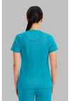 Scuba Blue - Cherokee IN Infinity Women Scrub Top - Back View