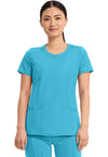 Turquoise - Cherokee IN Infinity Women Scrub Top - Front View