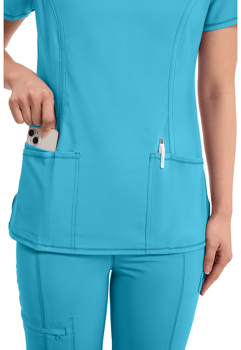 turquoise - Round Neck Top (View 4)