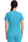 Turquoise - Cherokee IN Infinity Women Scrub Top - Back View