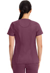 Wine - Cherokee IN Infinity Women Scrub Top - Back View
