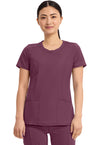 Wine - Cherokee IN Infinity Women Scrub Top - Front View