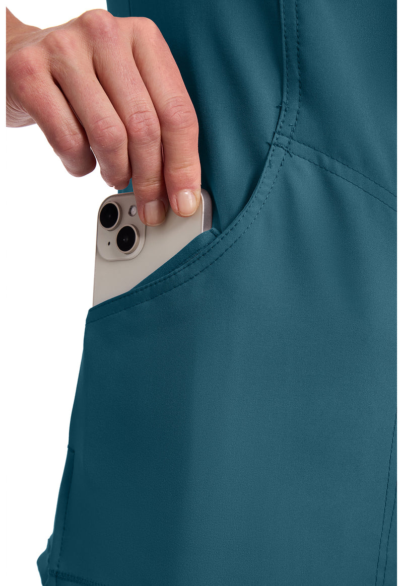 Caribbean Blue - Women's Mock Wrap Scrub Top (View 4)