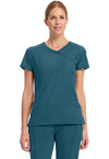 Caribbean Blue - Cherokee IN Infinity Women Scrub Top - Front View