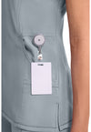 Grey - Women's Mock Wrap Scrub Top (View 2)