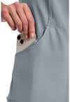Grey - Women's Mock Wrap Scrub Top (View 4)