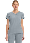 Grey - Cherokee IN Infinity Women Scrub Top - Front View
