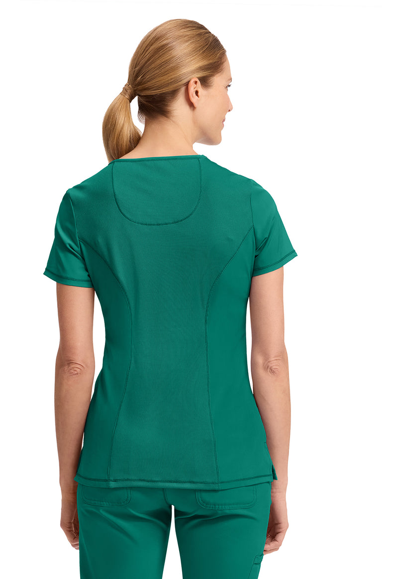Hunter Green - Cherokee IN Infinity Women Scrub Top - Back View