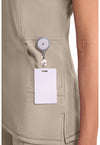Khaki - Women's Mock Wrap Scrub Top (View 2)