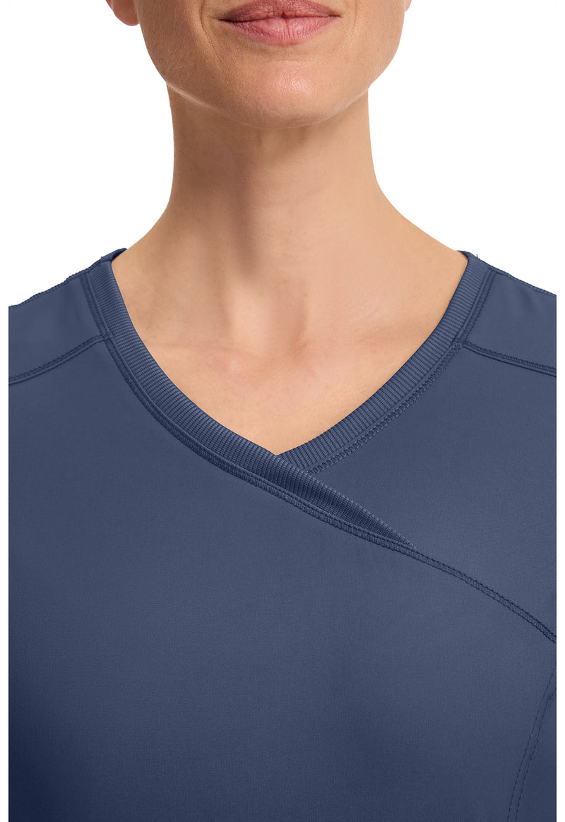 navy - Mock Wrap Top (View 3)
