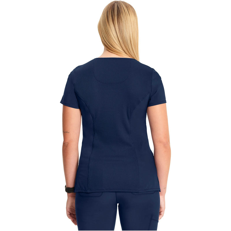 navy - Mock Wrap Top