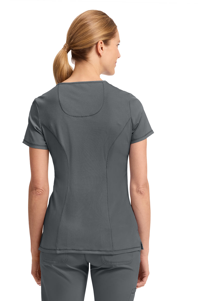 Pewter - Cherokee IN Infinity Women Scrub Top - Back View