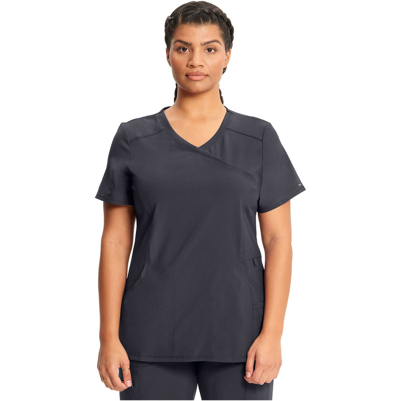 pewter - Mock Wrap Top
