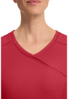 Red - Women's Mock Wrap Scrub Top (View 3)