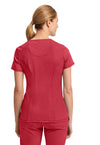 Red - Cherokee IN Infinity Women Scrub Top - Back View