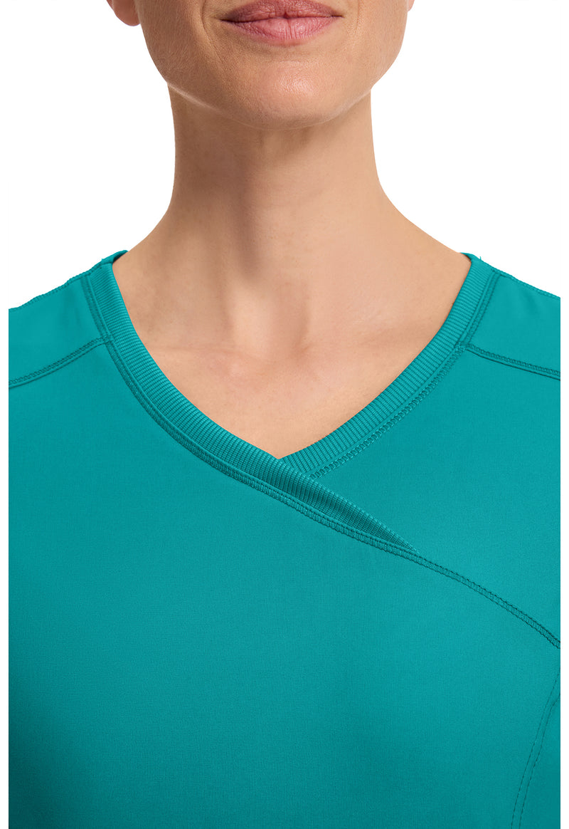 teal blue - Mock Wrap Top (View 3)