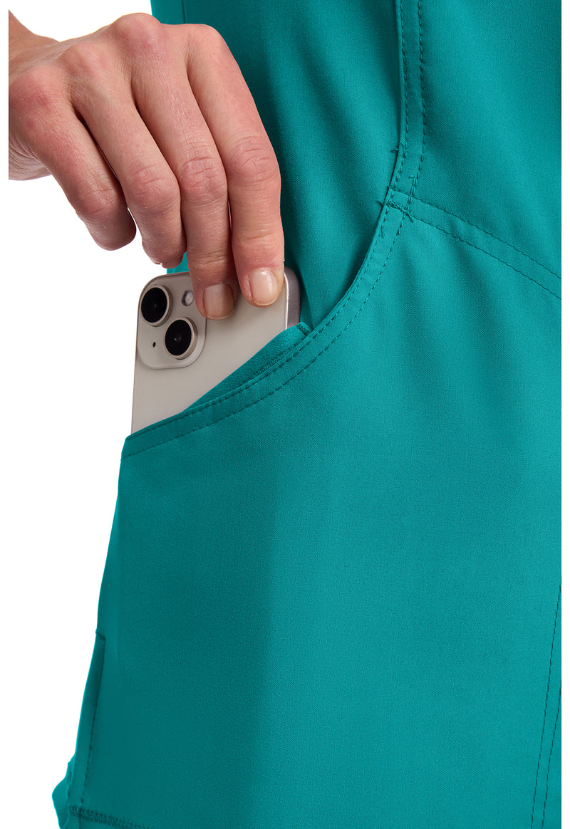 Teal Blue - Women's Mock Wrap Scrub Top (View 4)