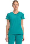 Teal Blue - Cherokee IN Infinity Women Scrub Top - Front View