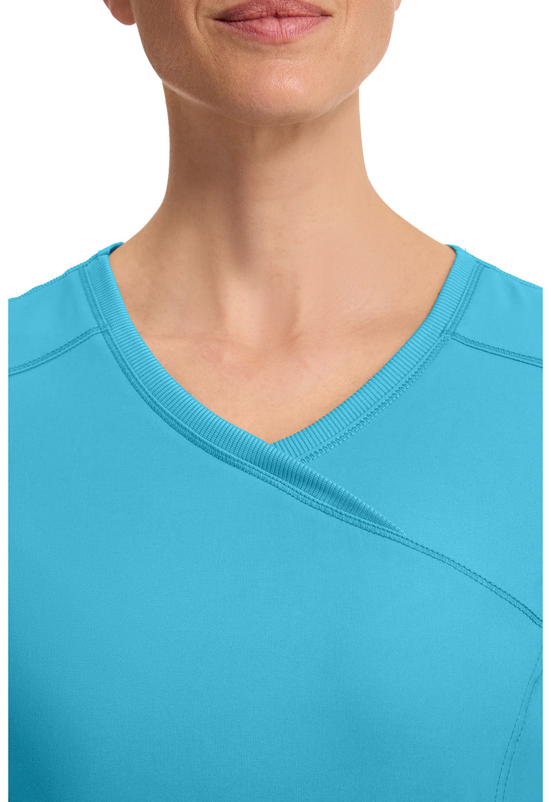 turquoise - Mock Wrap Top (View 3)