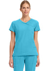 Turquoise - Cherokee IN Infinity Women Scrub Top - Front View