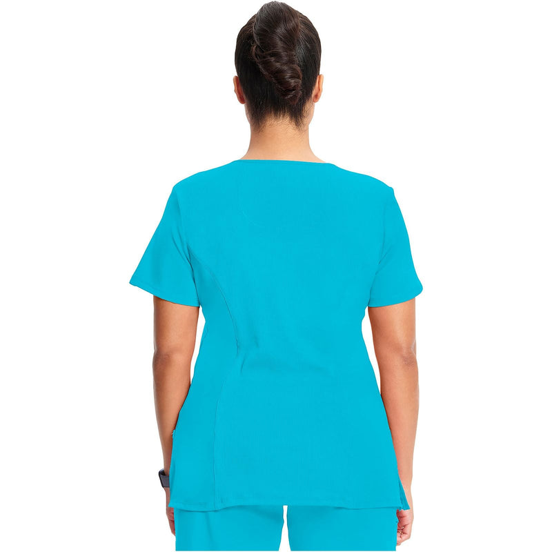 turquoise - Mock Wrap Top