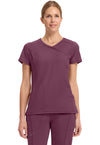 Wine - Cherokee IN Infinity Women Scrub Top - Front View