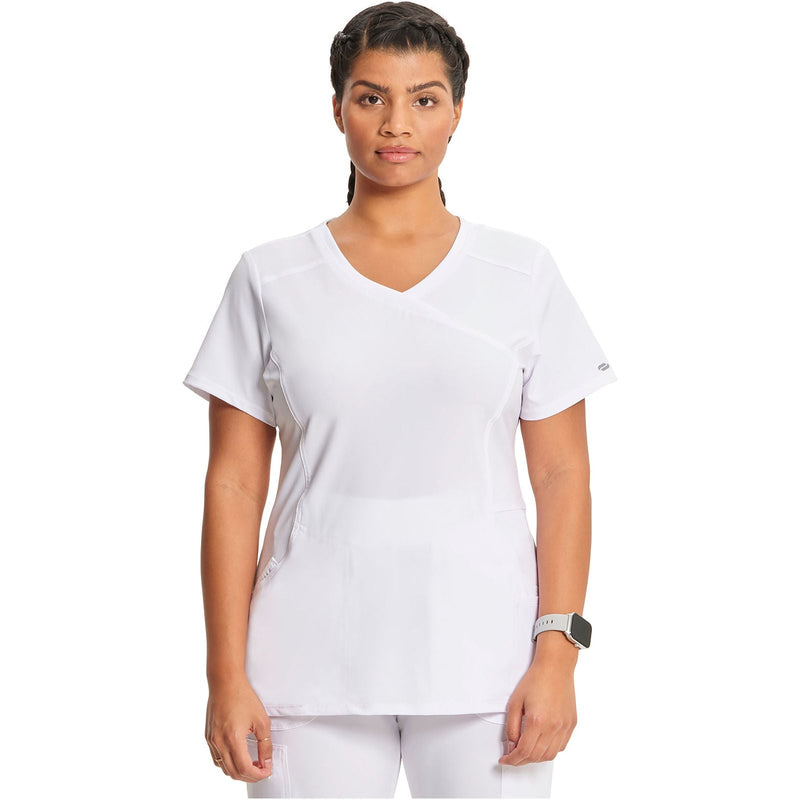 white - Mock Wrap Top