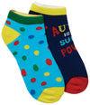 Autism Super Power - 2 Pr Pack Bamboo No Show Socks
