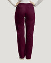 Burgundy - White Cross Duo Women's 6 Pocket Cargo Drawstring Scrub Pants for Nursing