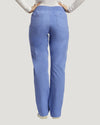Ceil Blue - White Cross Duo Women's 6 Pocket Cargo Drawstring Scrub Pants for Nursing
