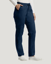 Navy - White Cross Duo Women's 6 Pocket Cargo Drawstring Scrub Pants for Nursing