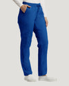 Royal Blue - White Cross Duo Women's 6 Pocket Cargo Drawstring Scrub Pants for Nursing