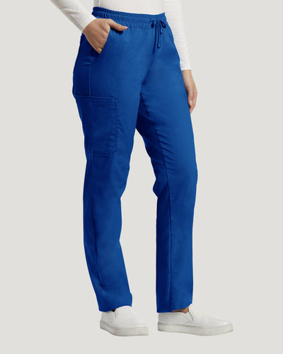 White Cross Duo Women's 6 Pocket Cargo Drawstring Scrub Pants for Nursing