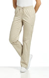 Khaki - White Cross Allure Women's Cargo Drawstring Scrub Pants for Nursing