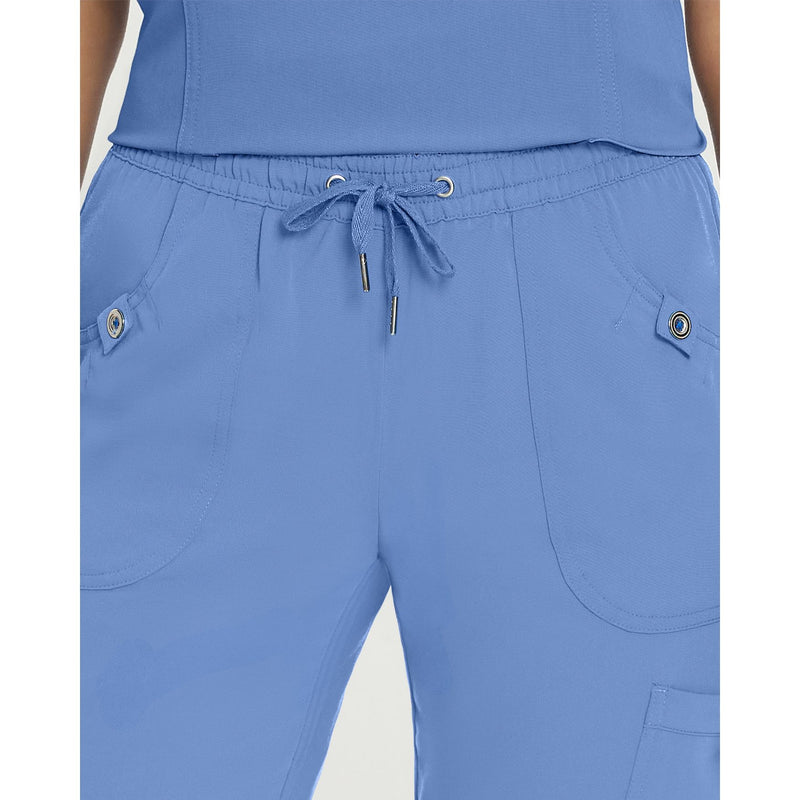 Detail - White Cross Women's Scrub Pants - Front View